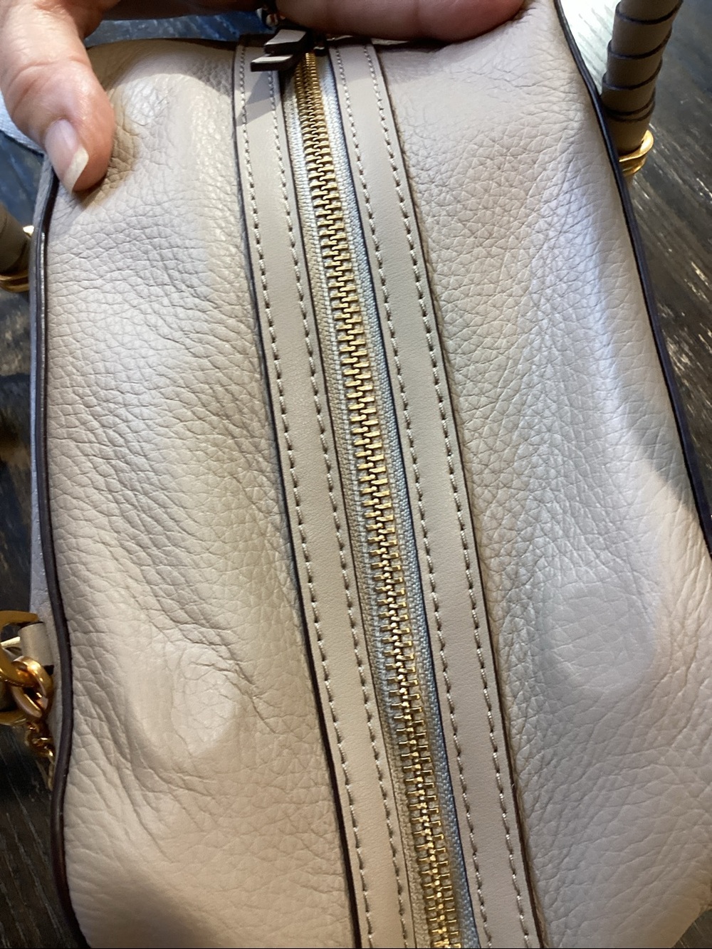Donna Karan Chantilly Leather Mini Satchel Bag with Chain Charms - Picture 10 of 13